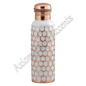 Pure Copper Water Bottle With Ayurvedic Health Benefits 600 ML High Gloss Polished <b>Gym</b> Bottle by Axiom Home Accents - Product Image 6