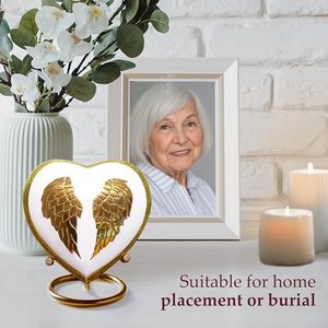 Traditional Brass Heart Shape Funeral <b>Keepsake</b> Urn Memorial <b>Ash</b> Container Crafted With Elegant Matte Texture Finish - Product Image 5