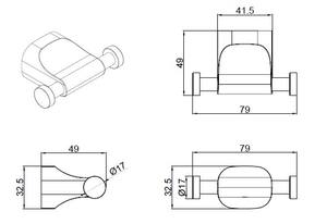 Crochets muraux doubles en métal chromé modernes pour salle de bain, avec protection anti-corrosion écologique et nettoyage facile - Product Image 4