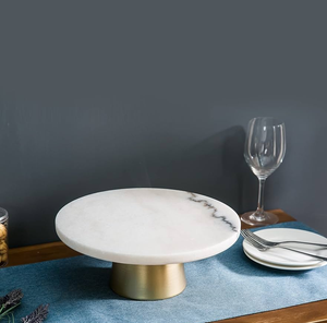 Marble And Brass Cake <b>Stand</b> Gold Rim Designer Marble Cake Display <b>Stand</b> Dessert <b>Cupcake</b> Display Cake <b>Stand</b> - Product Image 1