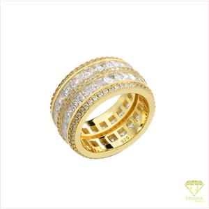 Bague éternité en argent 925 de qualité supérieure avec diamants de laboratoire et sertissage brillant pour la vente en gros de bijoux - Product Image 2