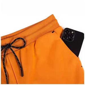 Survêtement orange pour homme, manches longues, couleur unie, fermeture éclair à capuche, respirant, polyester, vêtement d'automne, coupe classique - Product Image 6