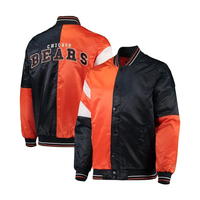 Veste universitaire en satin de soie brillant de haute qualité pour hommes, logo personnalisé, boutons, grande taille, veste universitaire en satin blanc et noir pour l'école et le collège