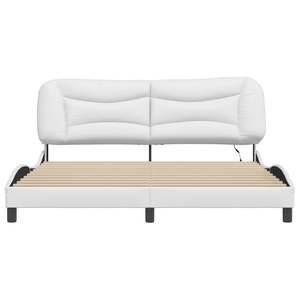 Cadre de lit rembourré Hvar blanc 72"x83.9" avec LED sans matelas - Product Image 6