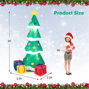Albero di Natale Gonfiabile 6 Piedi con Scatole Regalo Multicolore, Stella in Cima, Luci LED Integrate, Impermeabile, Decorazioni Natalizie da Esterno - Product Image 3