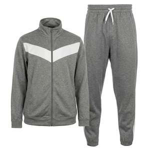 Custom Men's Winter Hooded Windproof Casual Solid Eco-Friendly 2-Piece Fleece <b>Jogger</b> Tracksuit Set <b>Polyester</b> Sweatsuit - Product Image 1