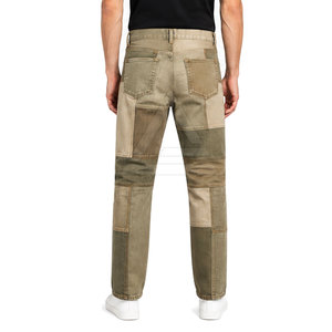 Pantalones Vaqueros de Alta Calidad con Diseño de Parches para Hombre, Corte Relajado, Mezcla de Algodón, Bolsillos, Estilo Casual, Duraderos para Uso Diario - Product Image 5
