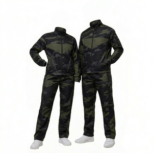 Conjunto Deportivo de Camuflaje Premium para Hombre, Impresión por Sublimación, Poliéster de Secado Rápido, Chaqueta y Pantalones Casuales de Otoño con Cuello Alto - Product Image 1