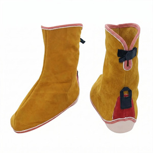 Couvre-chaussures de soudage en cuir de vachette pleine fleur robuste, protège-tibias de sécurité industrielle pour la construction, ignifuge, certifié CE Niveau D - Product Image 3