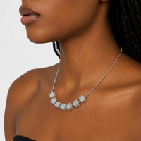 Collier personnalisé en argent sterling 925 avec lettre en moissanite, collier avec bloc de nom personnalisé, bijoux hip-hop