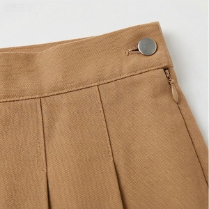 Jupe plissée trapèze pour femme, longueur genou, couleur unie, taille normale, tissu tissé, style toutes saisons - Product Image 4