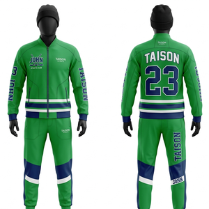 Traje Deportivo de Hockey sobre Hielo para Hombre, 300 GSM, Poliéster Interlock, Paneles Rosa, Negro y Blanco, Sublimación Personalizada, Bordado, Transferencia Térmica - Product Image 5