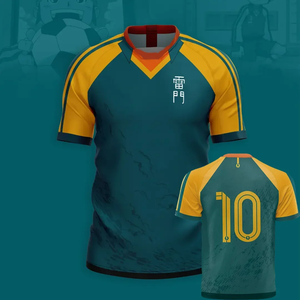 Uniforme de Fútbol para Hombre, Jersey y Pantalones Cortos con Logotipo Personalizado, Diseño Verde, Poliéster de Alta Calidad, Superventas - Product Image 3