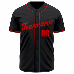 Maillot de baseball unisexe personnalisé noir à rayures blanches imprimées, sublimation, léger et respirant, vente en gros - Product Image 2