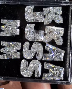 Alphabets Brilliant Polished Certified Synthetic Lab Grown Diamonds Filled Fancy Light 0.15ct 5ct Jewelry Making Customize Order - Product Image 3