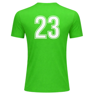 Camiseta de Fútbol Verde Personalizada para Hombre, Manga Corta, Cuello Redondo, 100% Poliéster, Absorbe la Humedad, Número de Equipo 23 Impreso en la Espalda - Product Image 3