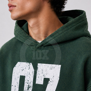 เสื้อฮู้ดดี้ทรงโอเวอร์ไซส์สไตล์วินเทจแบบย้อมสีเอซิด ผ้าคอตตอนผสมเนื้อผ้านุ่มสบายสำหรับใส่ในชีวิตประจำวัน - Product Image 6