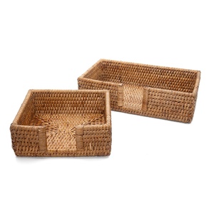 Porta servilletas de ratán ecológico, organizador decorativo para la mesa, cestas para guardar servilletas - Product Image 1