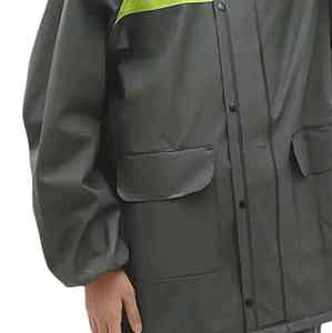 Chaquetas personalizadas con logotipo frontal para exteriores al por mayor a precio económico, conjunto de dos piezas impermeable de alta calidad, chaqueta y pantalón para la lluvia. - Product Image 3