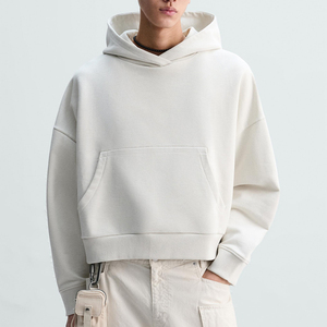 High Quality 100% Cotton Fleece Solid Winter <b>Men's</b> Regular Fit Hoodie Pocket Custom Logo Breathable Windproof Wholesale Price - Product Image 1