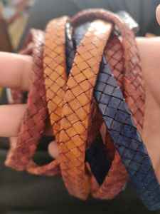 Cuerdas Trenzadas de Cuero Genuino Hechas a Mano de 5mm, Cuerda Tejida con Acabado Encerado Ecológico, Suministros para Fabricación de Joyería DIY, para Bolsos, Zapatos y Manualidades - Product Image 4