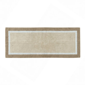 Tapis de bain personnalisé en coton biologique, style classique moderne, à poils touffus, antidérapant, rayé, absorbant, lavable, séchage rapide - Product Image 1