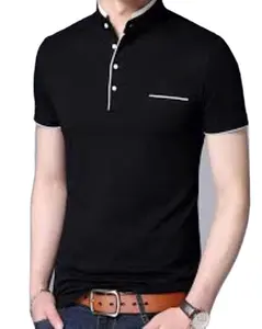 T-Shirt en coton pour hommes de qualité supérieure pour col à la mode T-shirt à manches courtes avec impression personnalisée Design Logo T-shirt en coton pour hommes - Product Image 1