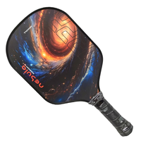 Vente flash TOPPRO T7017 Raquette de pickleball thermoformée entièrement en carbone, noyau en verre 3 couches, surface en carbone à friction, PU premium