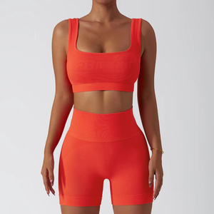 Ensemble de sport et de fitness sexy pour la course et le yoga, taille haute, anti-choc, sans couture, résistant et solide - Product Image 1