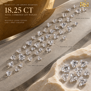 Paquete de Diamantes Corazón de 18.25 Quilates, Diamantes Sueltos Cultivados en Laboratorio CVD HPHT |   Gemas de Joyería Sin Certificado, Corte Excelente, Color D E F, Claridad VVS VS - Product Image 5