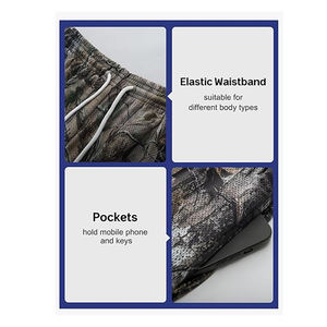 Pantalones Cortos Deportivos Casuales para Hombre, con Cordón, 100% Poliéster, Lona de 160g, Tejido Antiviento, Cintura Media, Bolsillos con Impresión Digital, Transpirables - Product Image 5