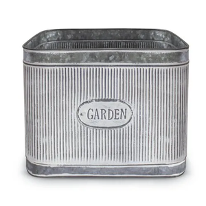 Jardinières en fer galvanisé de taille standard, finition blanchie, pour patio extérieur, jardin, plantes vertes décoratives, ensembles de jardinières - Product Image 1