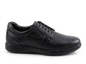 Chaussures habillées Oxford noires en cuir pleine fleur pour hommes Dlords, à lacets, bout pointu, semelle extérieure EVA amortie, pour le bureau et les occasions professionnelles, toutes saisons, style Penny - Product Image 1
