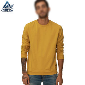 Sweat-shirt personnalisé en coton lourd 100% vierge, vente en gros, haute qualité, 400 GSM, pull molletonné uni, col rond pour hommes - Product Image 3