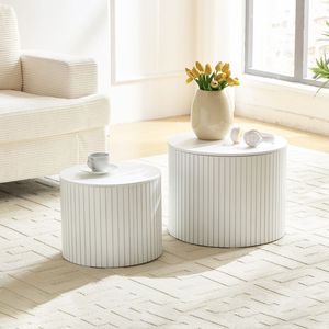 2 pezzi merletto MDF Set tavolo bianco per soggiorno/zona Lounge - Product Image 1