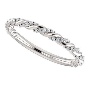 Anillo de Boda Clásico Trenzado con Moissanita Tallada en Plata de Ley 925, Apilable, para Novia, Aniversario, Fiesta, Anillo de Promesa, Elegante Regalo para Ella - Product Image 2