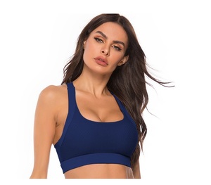 สปอร์ตบราออกกำลังกายสำหรับผู้หญิง ดีไซน์ซิปหน้าแบบ U-Neck สายไขว้หลัง รองรับแรงกระแทกสูง เหมาะสำหรับโยคะ วิ่ง และวิดพื้น ขายดี - Product Image 5