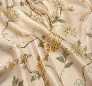 Organic Floral Printed Jacquard Brocade Fabric Silk Cotton Medium <b>Weight</b> Breathable Home Textile Woven - Product Image 2