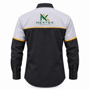 Ropa de Trabajo para Hombre, Camisa de Algodón de Manga Larga con Botones, Gris y Negro con Parches, Uniforme Antipolvo - Product Image 6