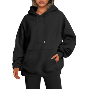 Unisex Oversized Hooded Sweatshirt Solid Color Cotton Fleece Pocket Design Regular Fit Autumn Wear - Product Image 3
