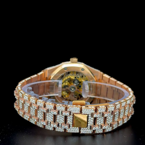 Classic rose gold Diamond tester Certified Moissanite rose Gold <b>automatic</b> Skele-ton watch VVS moissanite Diamond Watch - Product Image 2