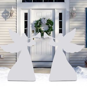 Adornos de Ángeles para Jardín, 2 Piezas, Decoraciones de Ángeles de PVC Blanco, 36 Pulgadas Cada Uno - Product Image 3