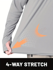 Men's Sun Protection Long Sleeve <b>Hoodie</b> Reversible Moisture-Wicking Polyester Adjustable Hood & <b>Thumb</b> <b>Holes</b> All-Season Outdoor - Product Image 6