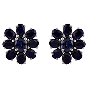 ต่างหูบลูแซฟไฟร์เงินแท้ 92.5 รุ่น KLST-30213 - Product Image 1