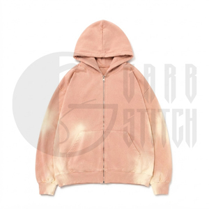 Sudadera con capucha y cremallera personalizada, estilo vintage con lavado ácido, de forro polar oversize, fabricante OEM ODM - Product Image 2