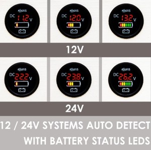 Voltímetro Marino Impermeable SP-BG6 W2P Premium de Taiwán con Indicador LED de Capacidad de Batería para Sistemas Eléctricos de Embarcaciones - Product Image 3