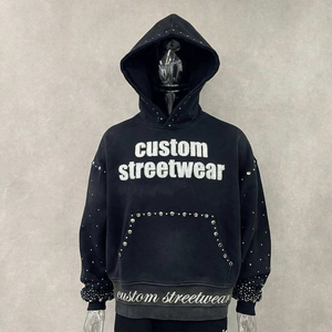 Low MOQ men hoodie Heavyweight Fleece pullover hoodie Custom Logo for Retail Clothing Brands - Product Image 1