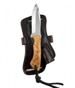 Couteau utilitaire à lame fixe artisanal, manche en bois d'olivier personnalisé, outil EDC - Product Image 2