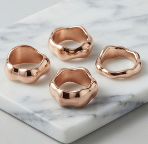 Anillos de Servilleta Modernos y Lujosos con Acabado en Cobre para Mesa de Comedor, Accesorios para Mesa de Boda, para Fiestas, Cenas y Eventos - Product Image 1
