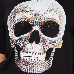 Camiseta Oversize Personalizada con Gráficos de Diamantes de Imitación, Unisex, de Algodón, Estilo Casual Urbano, Manga Corta, Marca Privada, OEM, ODM, Proveedor de EE. UU. - Product Image 2
